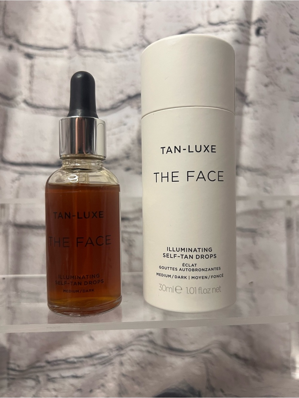 Tan-Luxe The Face Illuminating Self-Tan Drops — Medium/Dark Brown